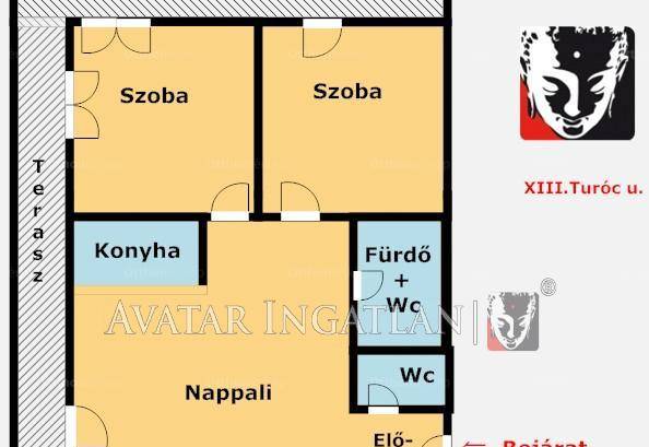 Budapest eladó lakás Vizafogón a Turóc utcában, 79 négyzetméteres