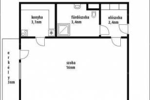 Eladó lakás, Miskolc, 1 szobás