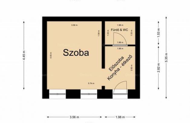 Budapesti eladó lakás, 1 szobás, 25 négyzetméteres