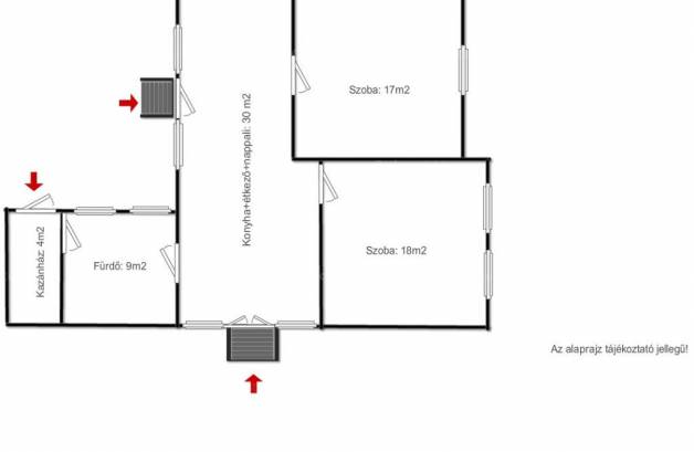 Kisecseti családi ház eladó, 78 négyzetméteres, 3 szobás
