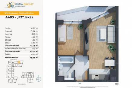 Új Építésű lakás eladó Budapest, Csillaghegy Pünkösdfürdő utca 46., 46 négyzetméteres