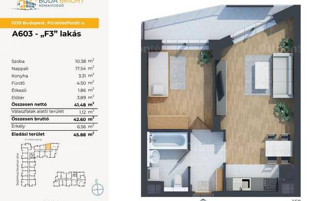 Budapesti új építésű eladó lakás, Csillaghegyen, Pünkösdfürdő utca 46.