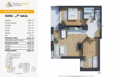 Új Építésű lakás eladó Budapest, Csillaghegy Pünkösdfürdő utca 46., 66 négyzetméteres