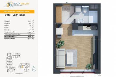 Új Építésű lakás eladó Budapest, Csillaghegy Pünkösdfürdő utca 46., 28 négyzetméteres