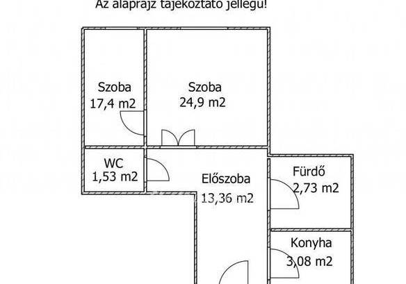 Budapesti lakás eladó, 63 négyzetméteres, 2 szobás