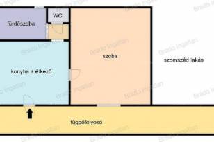 Budapesti lakás eladó, 38 négyzetméteres, 1 szobás