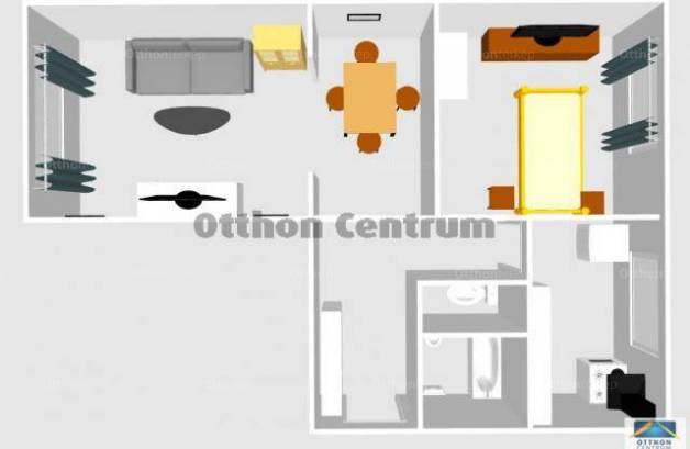 Oroszlányi lakás kiadó, 53 négyzetméteres, 2 szobás