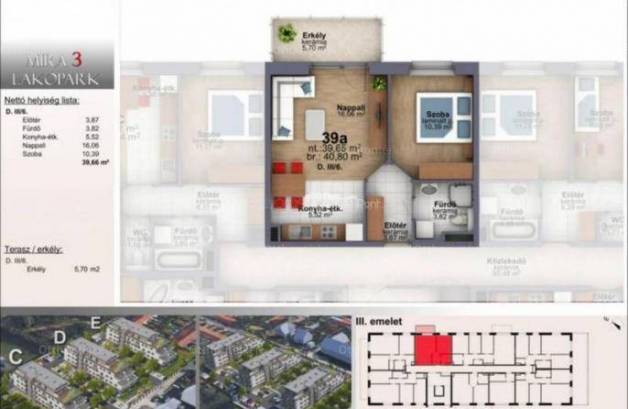 Szombathelyi új építésű lakás eladó, 39 négyzetméteres, 2 szobás