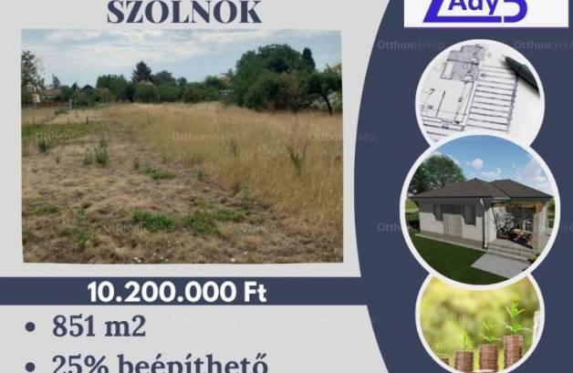 Szolnoki telek eladó, 804 négyzetméteres