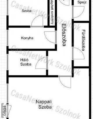 Szolnoki lakás kiadó, 50 négyzetméteres, 1+2 szobás