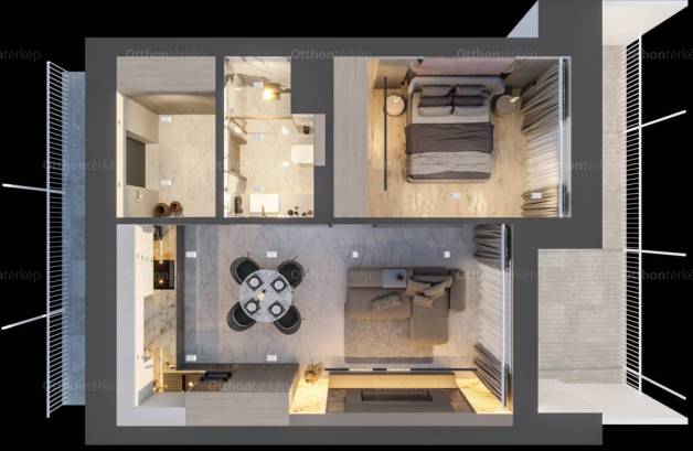 Tihanyi új építésű lakás eladó, 46 négyzetméteres, 2 szobás