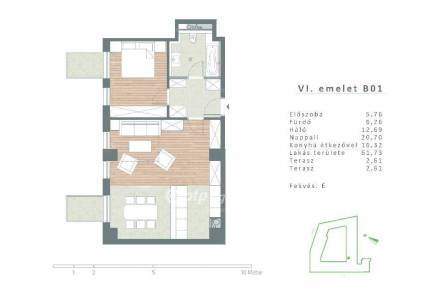 Eladó új építésű lakás, Budapest, Ferencvárosi rehabilitációs terület, 2 szobás