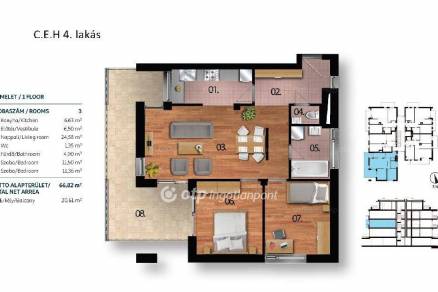 Új Építésű eladó lakás, Budapest, Péterhegyen, 67 négyzetméteres