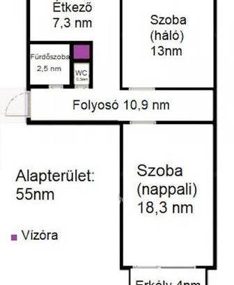 Miskolci eladó lakás, 2 szobás, 55 négyzetméteres