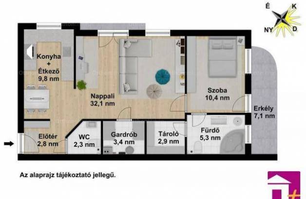 Érdi eladó lakás, 2 szobás, 59 négyzetméteres