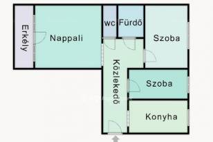 Budapesti eladó lakás, 1+2 szobás, 53 négyzetméteres