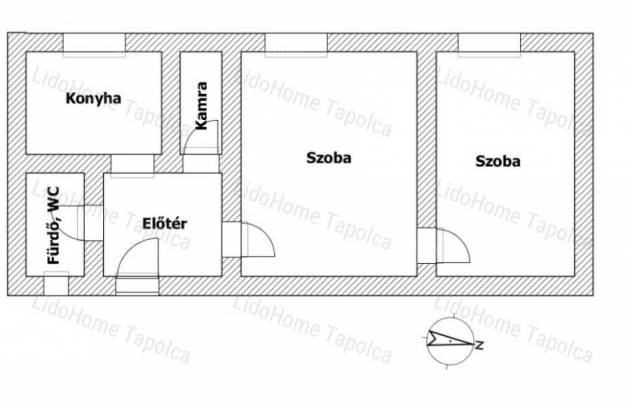 Sümegi lakás eladó, 51 négyzetméteres, 2 szobás