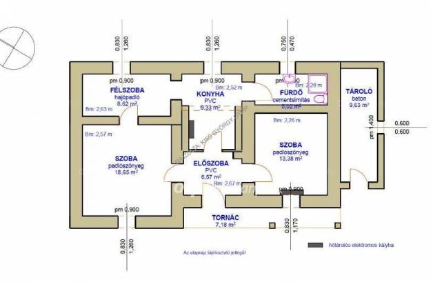 Tiszafüredi családi ház eladó, 71 négyzetméteres, 2+1 szobás