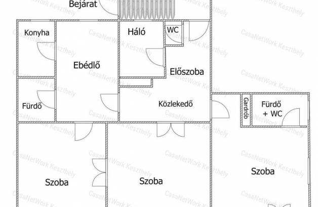 Keszthelyi eladó házrész, 4+1 szobás, 116 négyzetméteres