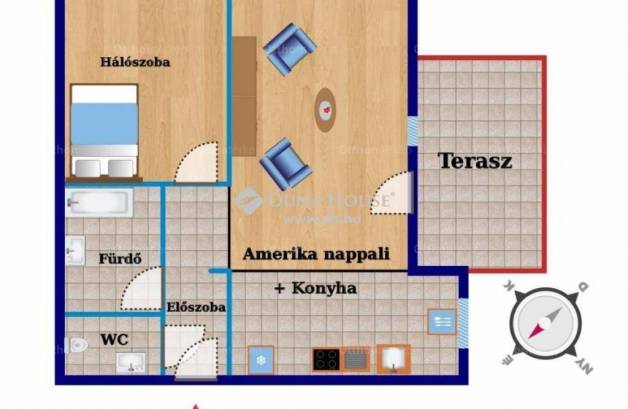 Budapest kiadó lakás, Testvérhegy, Lángliliom utca, 53 négyzetméteres