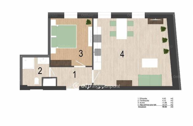 Új Építésű eladó lakás Balatonkenese, 2 szobás