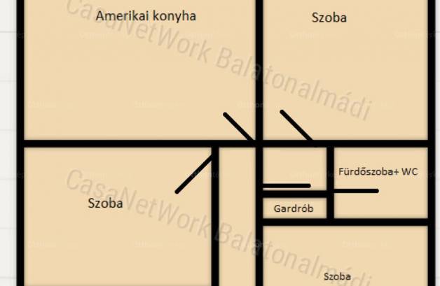 Balatonalmádi eladó lakás, 4 szobás, 78 négyzetméteres