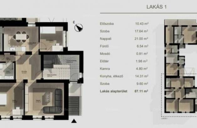 Ceglédi eladó lakás, 3 szobás, 87 négyzetméteres