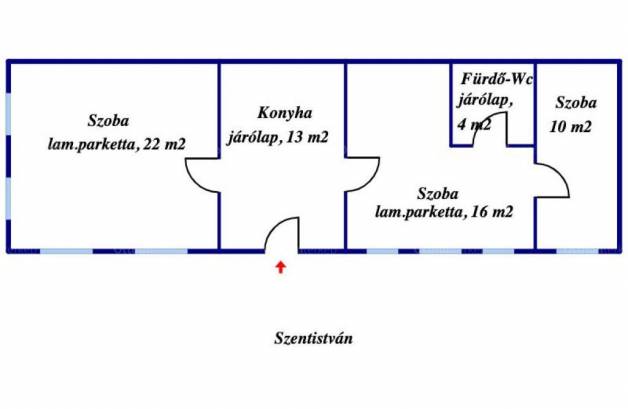 Családi ház eladó Szentistván, 65 négyzetméteres