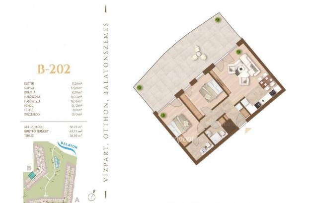 Új Építésű eladó lakás Balatonszemes, 3 szobás