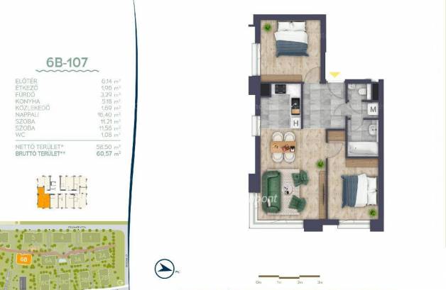 Budapesti új építésű eladó lakás, Óbuda, 1+2 szobás