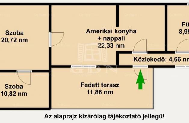 Szarvasgedei eladó családi ház, 2 szobás, 67 négyzetméteres