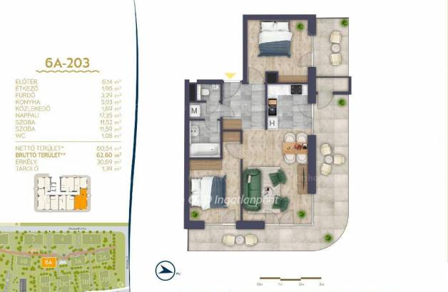 Budapesti új építésű eladó lakás, Óbudán, Folyamőr utca, 1+2 szobás