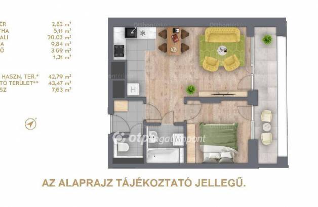 Budapest új építésű lakás eladó, Ferencváros, Mester utca, 44 négyzetméteres