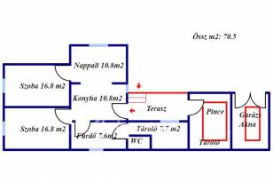 Ecsédi eladó családi ház, 2 szobás, 71 négyzetméteres