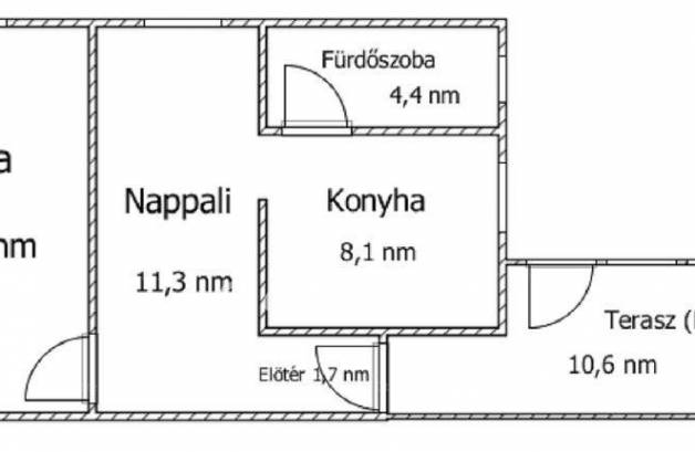 Ajkai eladó családi ház, 1 szobás, 42 négyzetméteres