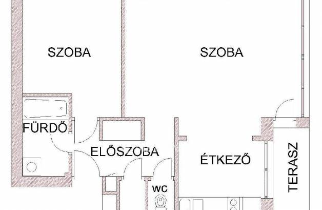 Budapesti lakás kiadó, 57 négyzetméteres, 1+1 szobás