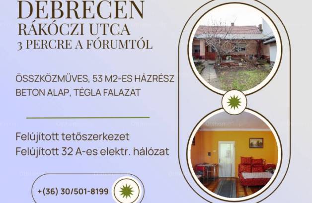 Házrész eladó Debrecen, 53 négyzetméteres