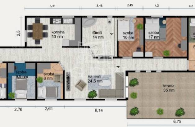 Pócsmegyeri családi ház eladó, 151 négyzetméteres, 3+4 szobás
