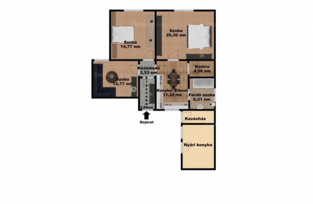 Hatvani eladó családi ház, 3 szobás, 90 négyzetméteres