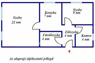 Sarkadi lakás eladó, 50 négyzetméteres, 1+1 szobás
