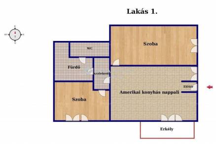 Budapest eladó új építésű lakás Óbudán a Bécsi úton, 62 négyzetméteres