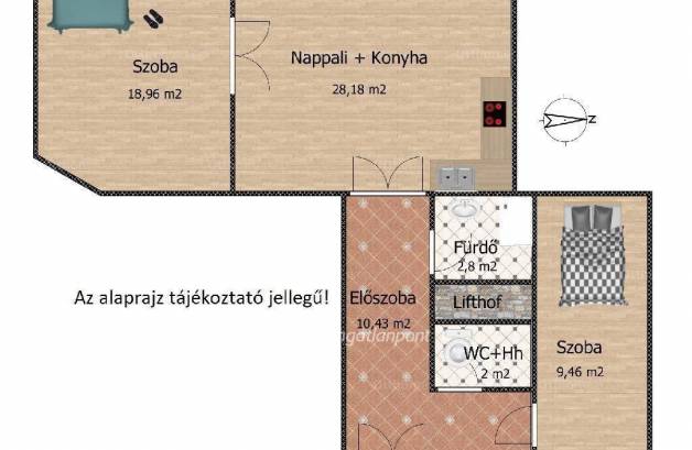 Eladó lakás, Budapest, Józsefvárosban, 71 négyzetméteres
