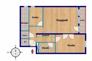 Budapesti lakás eladó, Vérhalom, 2+1 szobás