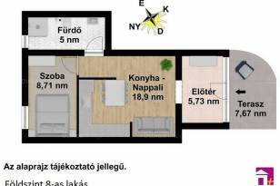 Eladó lakás Érd, 2 szobás