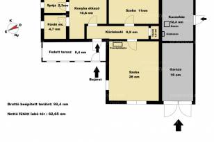 Miskolci eladó családi ház, 2 szobás, 63 négyzetméteres