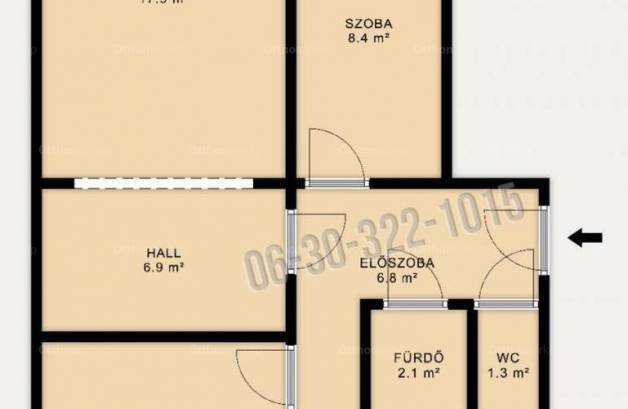 Tatabányai eladó lakás, 2+1 szobás, 62 négyzetméteres
