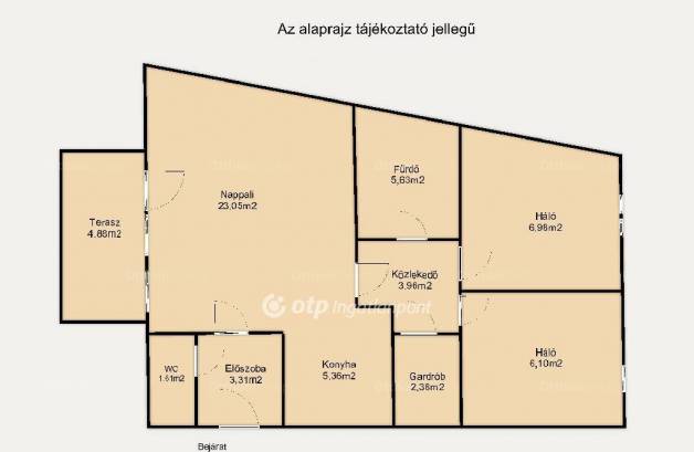 Győri lakás eladó, 69 négyzetméteres, 1+2 szobás