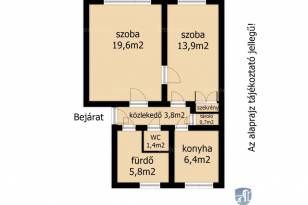 Békéscsabai lakás kiadó, 52 négyzetméteres, 2 szobás