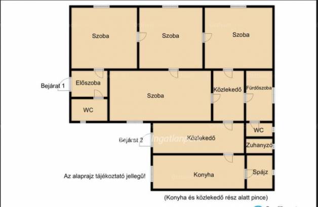 Debrecen házrész eladó, 4 szobás