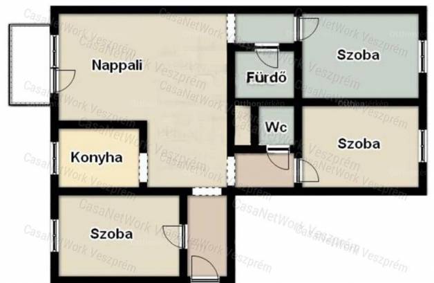 Eladó lakás Veszprém, 1+3 szobás